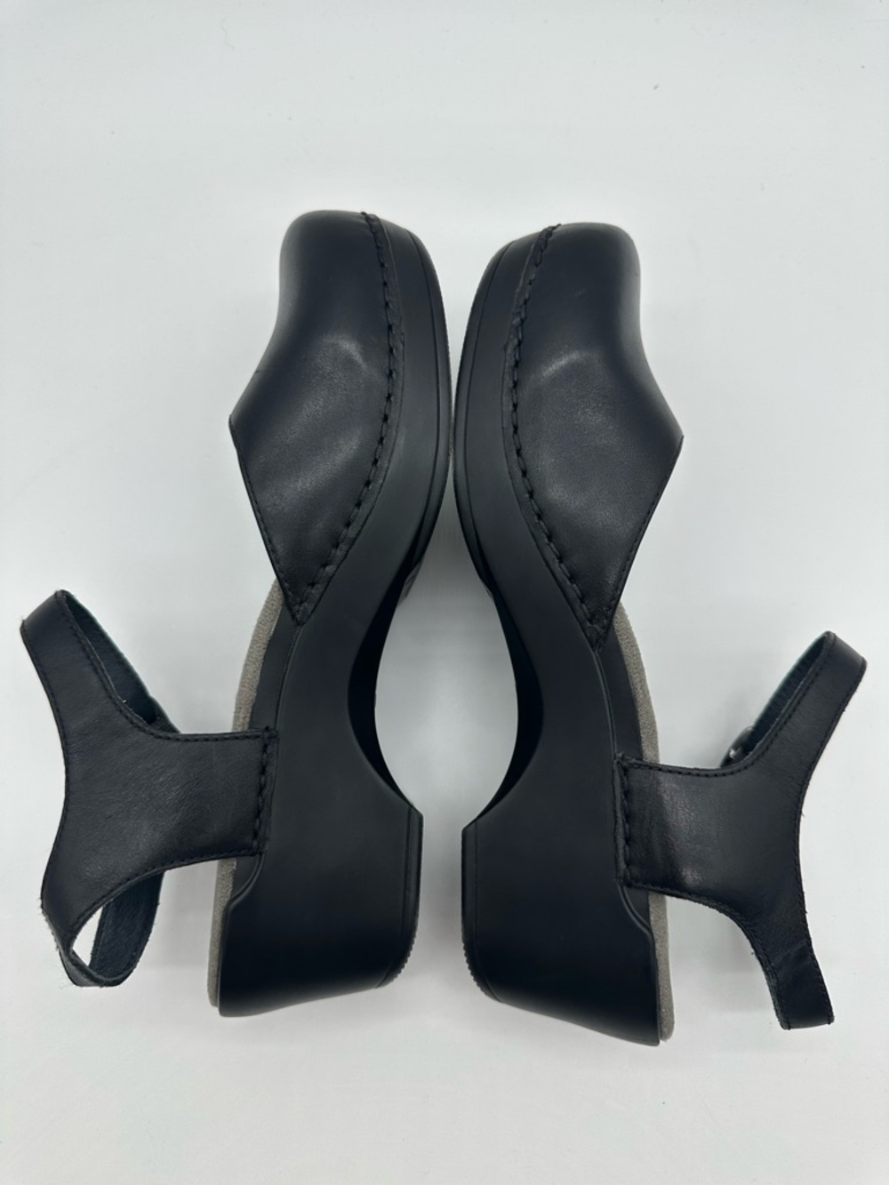Dansko Black Leather Mary Jane Clog Heels - Picture 5 of 9